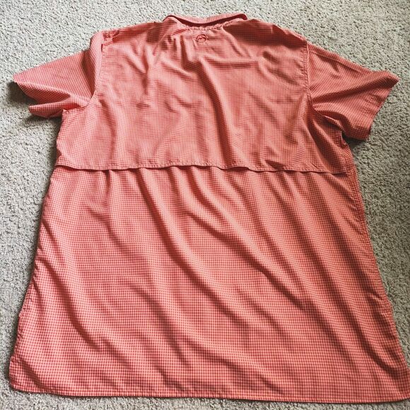 Magellan Angler Fit Shirt Mens XL Fishing Mag Wick Peach Orange Gingham Check - Picture 4 of 10